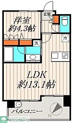 エステムプラザ日本橋レジェンド 1LDKの間取図画像