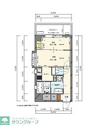 リントン亀戸 1DKの間取図画像