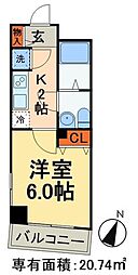 レジディア日本橋人形町2 1Kの間取図画像