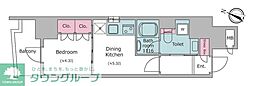 クロスレジデンス日本橋本町 1DKの間取図画像