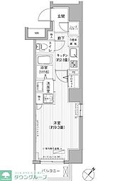 エムズサニーパレス月島 1Kの間取図画像