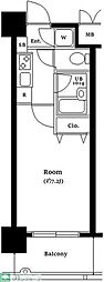 パレステュディオ日本橋浜町駅前 1Kの間取図画像