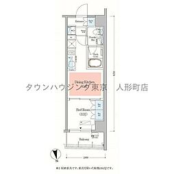 アーバネックス日本橋馬喰町 1DKの間取図画像