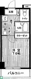 ヴェルト日本橋2Zweit 1Kの間取図画像