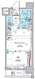 ジェノヴィア東神田グリーンヴェール 1DKの間取図画像