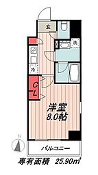 ガーラ・グランディ木場 1Kの間取図画像