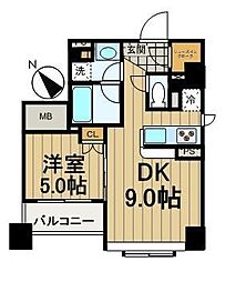 ドゥーエ銀座イースト1 1LDKの間取図画像