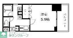 プレール・ドゥーク八丁堀 1Kの間取図画像