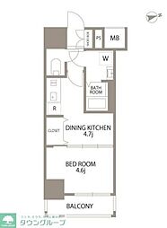 エスティメゾン門前仲町 1DKの間取図画像
