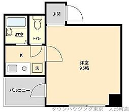 S-FORT日本橋箱崎 1Kの間取図画像