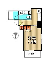 プラウドフラット門前仲町5 1Kの間取図画像