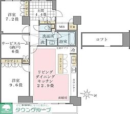 Brilliaist東雲キャナルコート 2SLDKの間取図画像