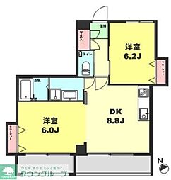 月村マンションNO,33 2DKの間取図画像