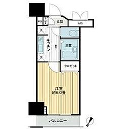 アフェクシオン日本橋人形町 1Kの間取図画像