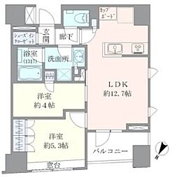 ブリリア日本橋三越前 2LDKの間取図画像