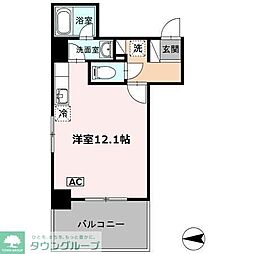 メディウス浅草橋 ワンルームの間取図画像