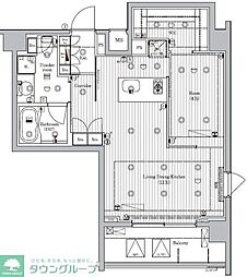 プレミアムキューブ菊川 1LDKの間取図画像