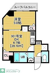 ソラトワーヌ 1DKの間取図画像
