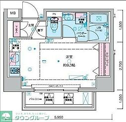 Genovia南千住3スカイガーデン ワンルームの間取図画像