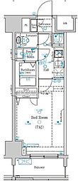グランシアタワー亀戸 1Kの間取図画像