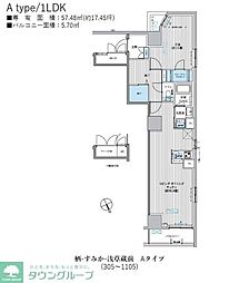 栖浅草蔵前 1LDKの間取図画像