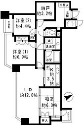 ニチレイ明石町ビル 3SLDKの間取図画像