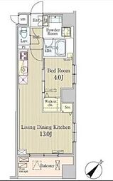クレール日本橋 1LDKの間取図画像