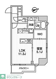 SEASONFLATS蔵前PARKFRONT 1LDKの間取図画像