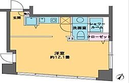 カスタリア水天宮2 1Kの間取図画像