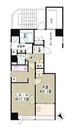 カルナ築地 1LDKの間取図画像