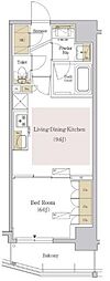 アーバネックス銀座東3 1LDKの間取図画像