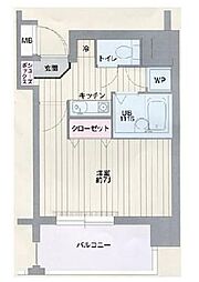Loire御茶ノ水妻恋坂 1Kの間取図画像