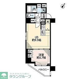 プレール・ドゥーク押上3 1LDKの間取図画像