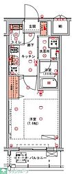 ハーモニーレジデンス門前仲町 1Kの間取図画像