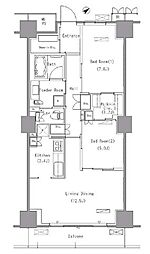 パークアクシス豊洲 2LDKの間取図画像