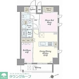 JPnoie上野稲荷町 2LDKの間取図画像