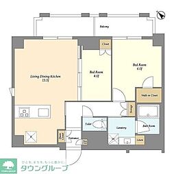 イプセ日本橋三越前 2LDKの間取図画像