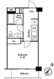 HF銀座レジデンス 1Kの間取図画像