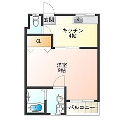 マンションシラキ 1Kの間取図画像