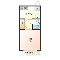 ハイツ桃山 1DKの間取図画像
