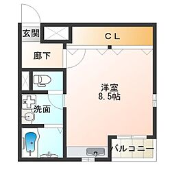 サンズ ワンルームの間取図画像