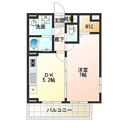 プリムローズ 1DKの間取図画像