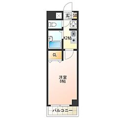 ルミエール花園 1Kの間取図画像