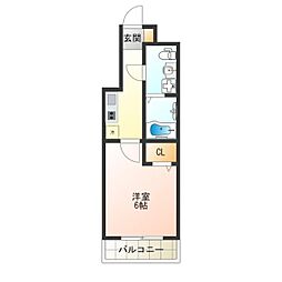 ティアラコートWEST 1Kの間取図画像