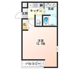 フジパレス清水丘5番館 1Kの間取図画像