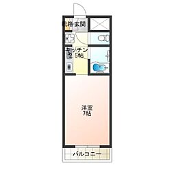 パラディ梅南 1Kの間取図画像