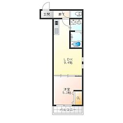 フジパレス松虫通EAST 1LDKの間取図画像