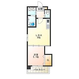 GrandPacific花園町 1LDKの間取図画像