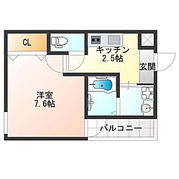 フジパレス東加賀屋 1Kの間取図画像