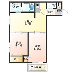 FaseciaElfi 2LDKの間取図画像